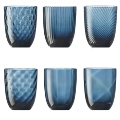 Set di 6 bicchieri da acqua assortiti Idra Air-Force Blue