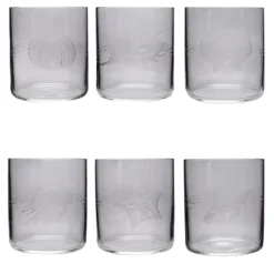 Set di 6 bicchieri da acqua a tema marino