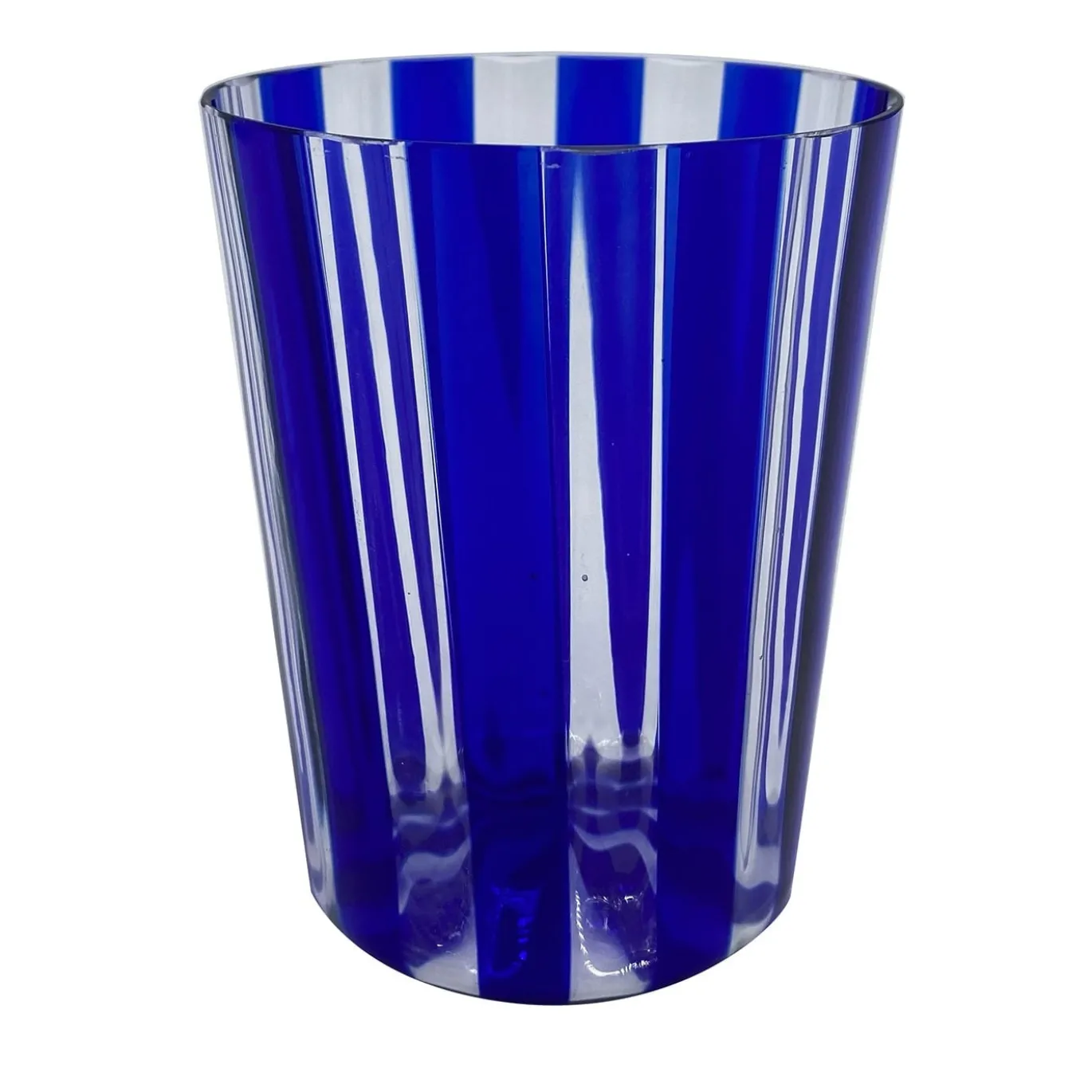 Set di 2 bicchieri da acqua blu a coste