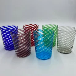Set di 2 bicchieri da acqua blu a spirale
