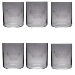 Set di 6 bicchieri da acqua con corona