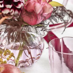Set di 4 bicchieri da acqua con petali rosa