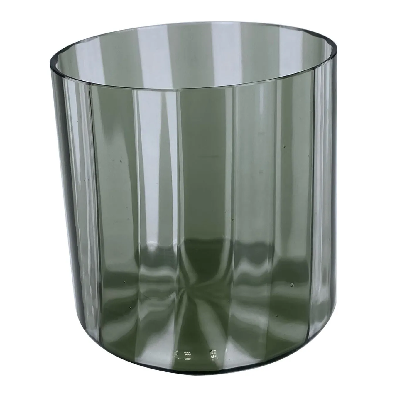 Set di 2 bicchieri da acqua grigi a coste piccole