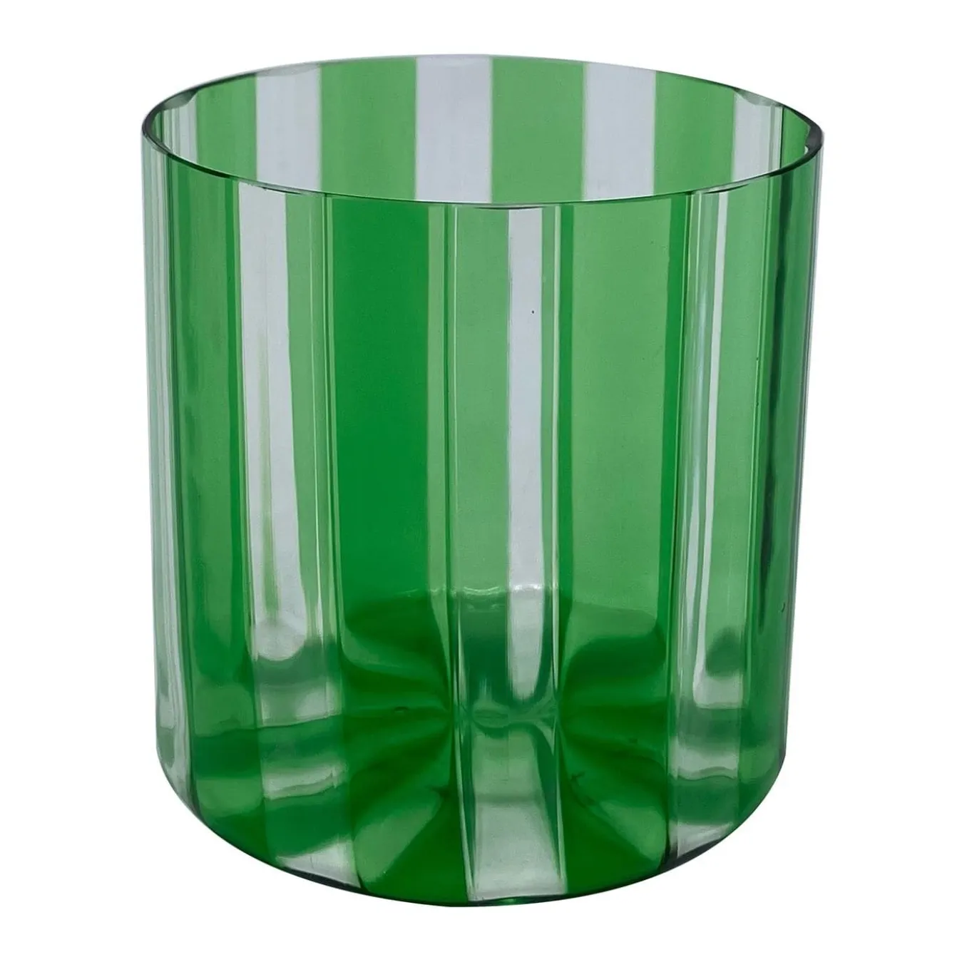 Set di 2 bicchieri da acqua piccoli a coste verdi