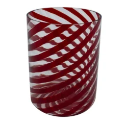 Set di 2 bicchieri da acqua piccoli a spirale rossi