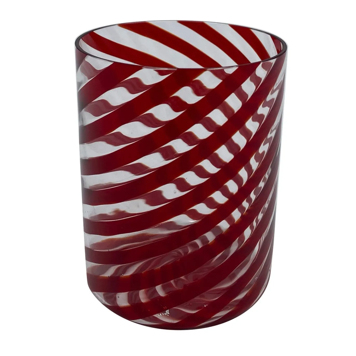 Set di 2 bicchieri da acqua piccoli a spirale rossi