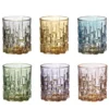 Set di 6 bicchieri da acqua quadrati stampati