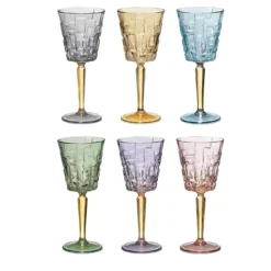 Set di 6 bicchieri da acqua quadrati stampati #2