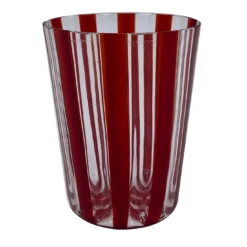 Set di 2 bicchieri da acqua rossi a coste