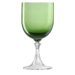 Set di 6 bicchieri da acqua Soraya verde intrecciato