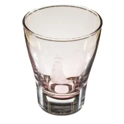 Set di 6 bicchieri da acqua viola con incisione a forma di gatto #1