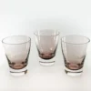 Set di 6 bicchieri da acqua viola con incisione a forma di gatto #2