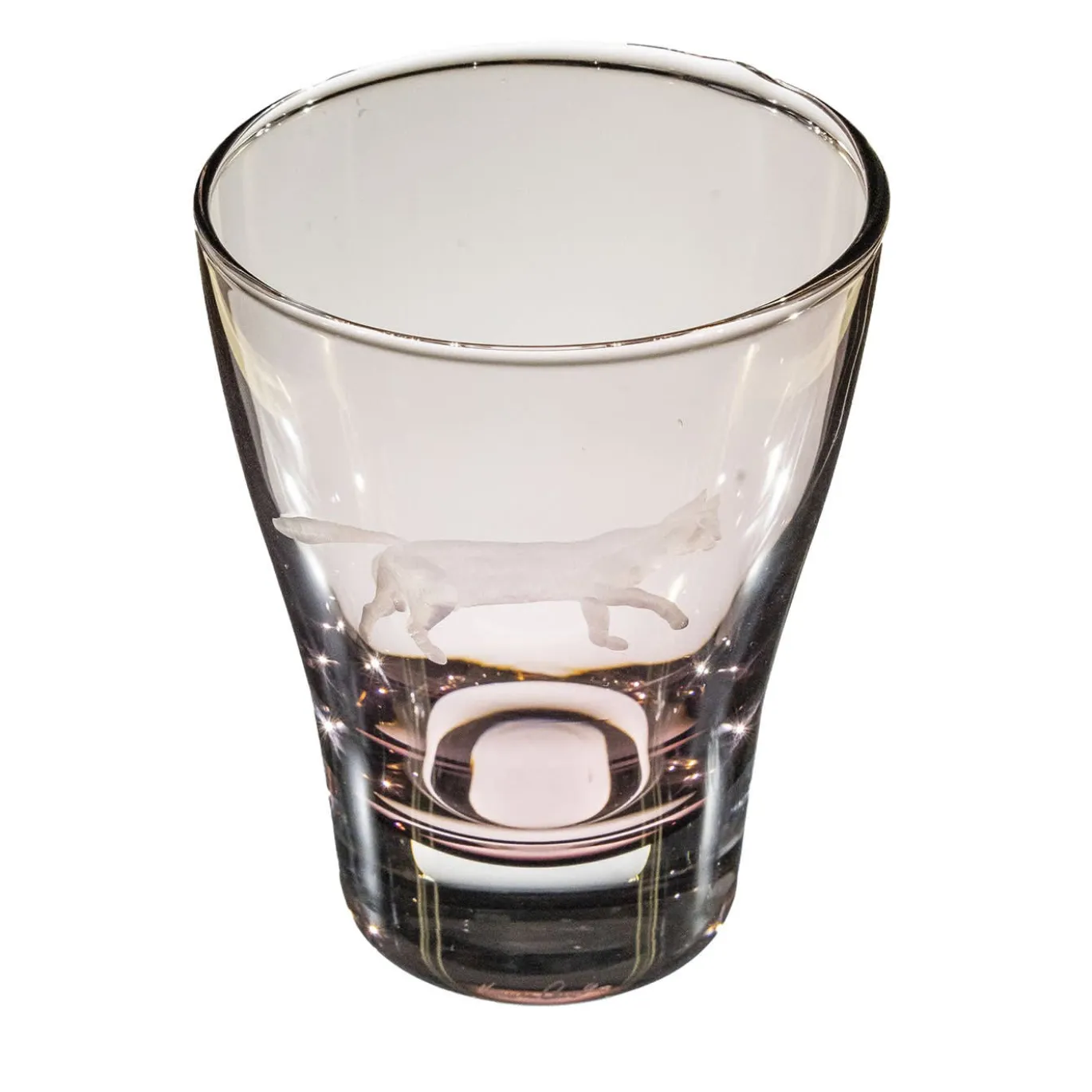 Set di 6 bicchieri da acqua viola con incisione a forma di gatto #2