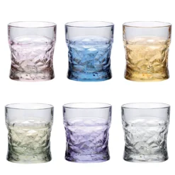 Set di 6 bicchieri da acqua/whisky sfaccettati Sound Polychrome