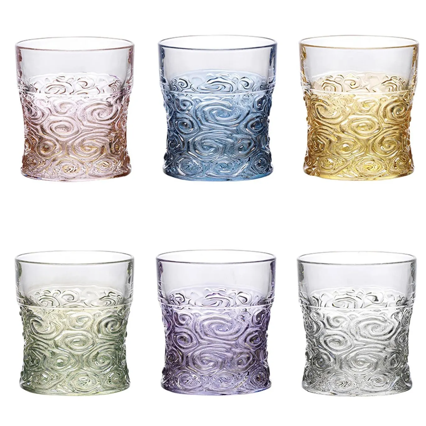 Set di 6 bicchieri da acqua/whisky roteati Sound Polychrome