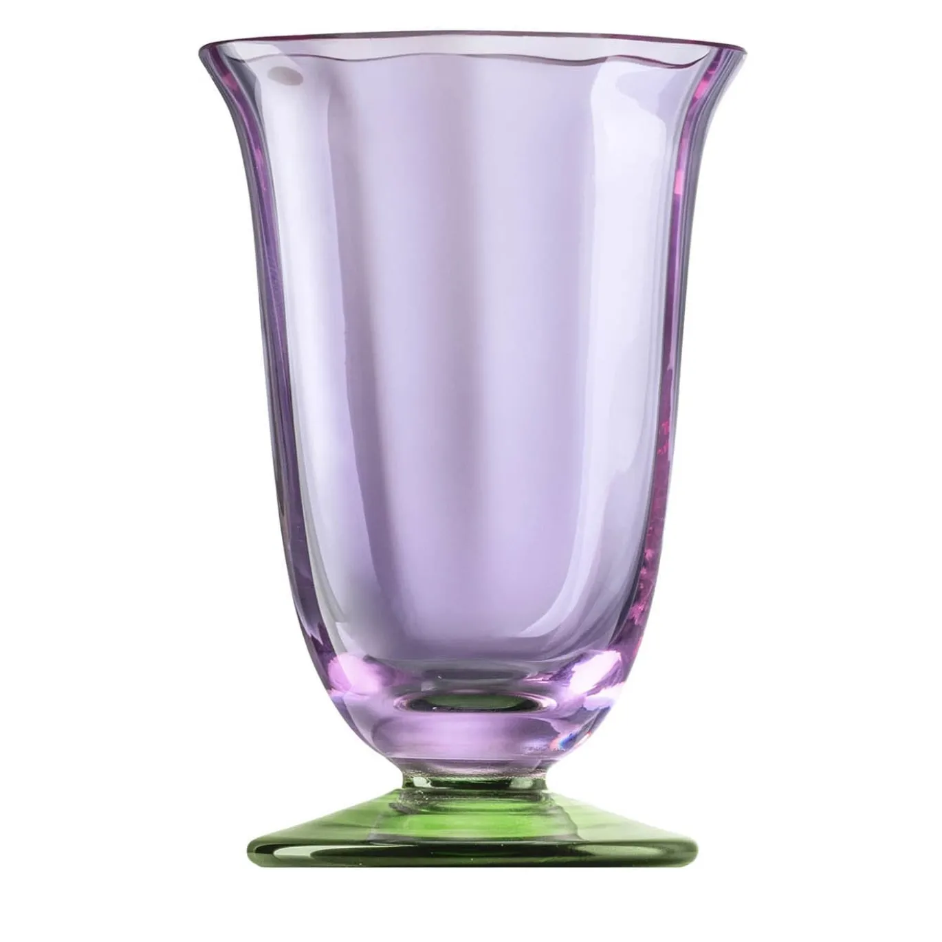 Set di 6 bicchieri d'acqua twisted in Pesco Verde e viola