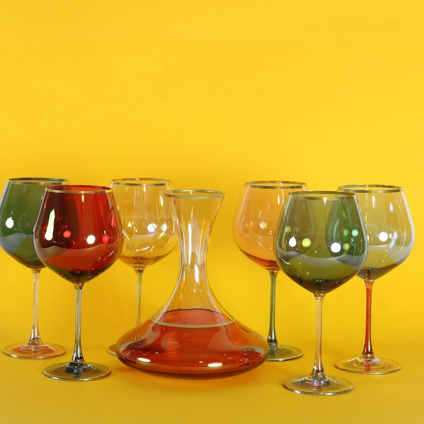 Set di 6 bicchieri da degustazione policromi