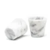 Set di 4 bicchieri da grappa in marmo bianco di Carrara