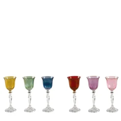 Set di 6 bicchieri da liquore policromi a forma di gobbo