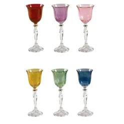 Set di 6 bicchieri da liquore policromi a forma di gobbo