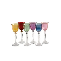 Set di 6 bicchieri da liquore policromi a forma di gobbo
