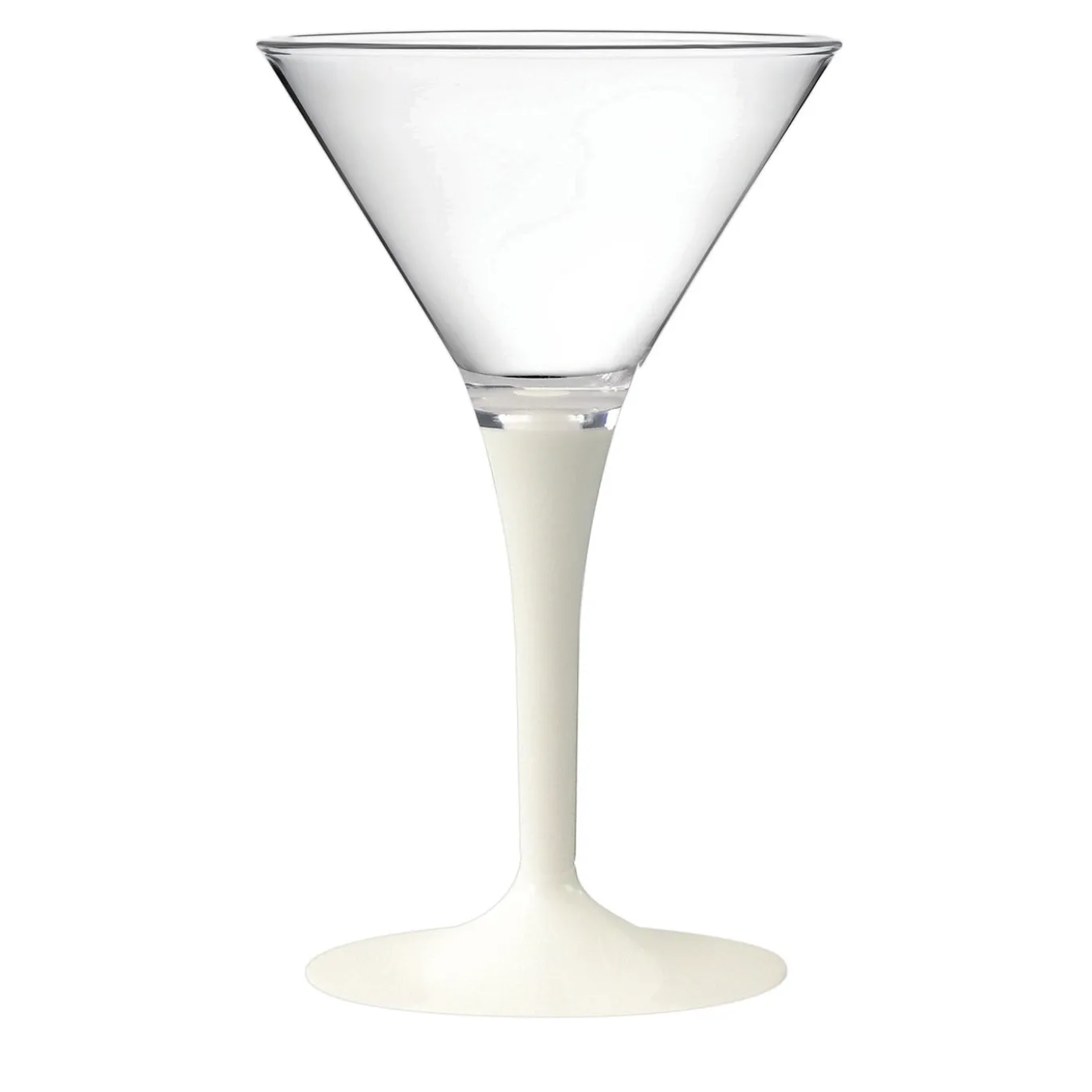 Set di 6 bicchieri da martini con stelo bianco