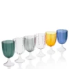Set di 4 bicchieri da vino a petali grigi