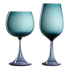 Set di bicchieri da vino Bordeaux e Montrachet blu Mille e Una Notte di Nason Moretti e Stefano Marcato