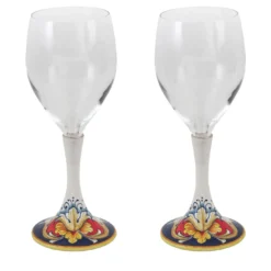 Set di 2 bicchieri da vino floreali medi #4