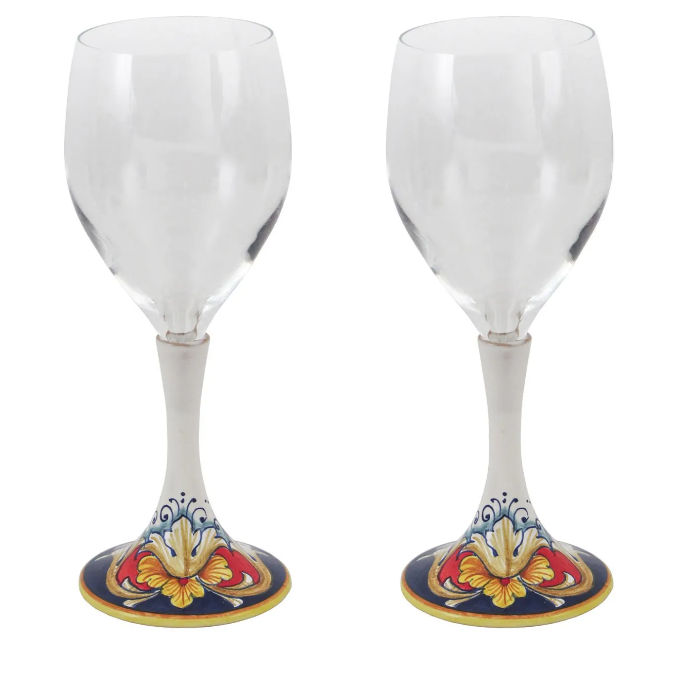 Set di 2 bicchieri da vino floreali medi #4
