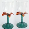 Set di 6 bicchieri da vino in vetro soffiato Las Palmas con forma di palma