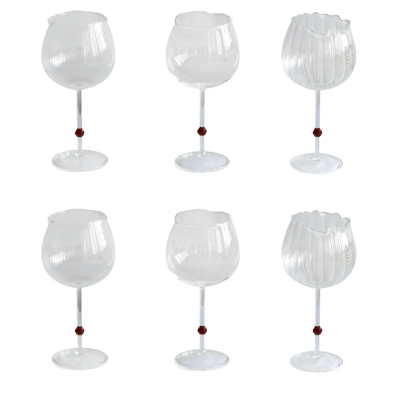 Set di 6 bicchieri da vino Pearl Emerald Amber