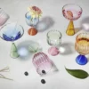 Set di 2 bicchieri da vino rosa Calypso e ambra