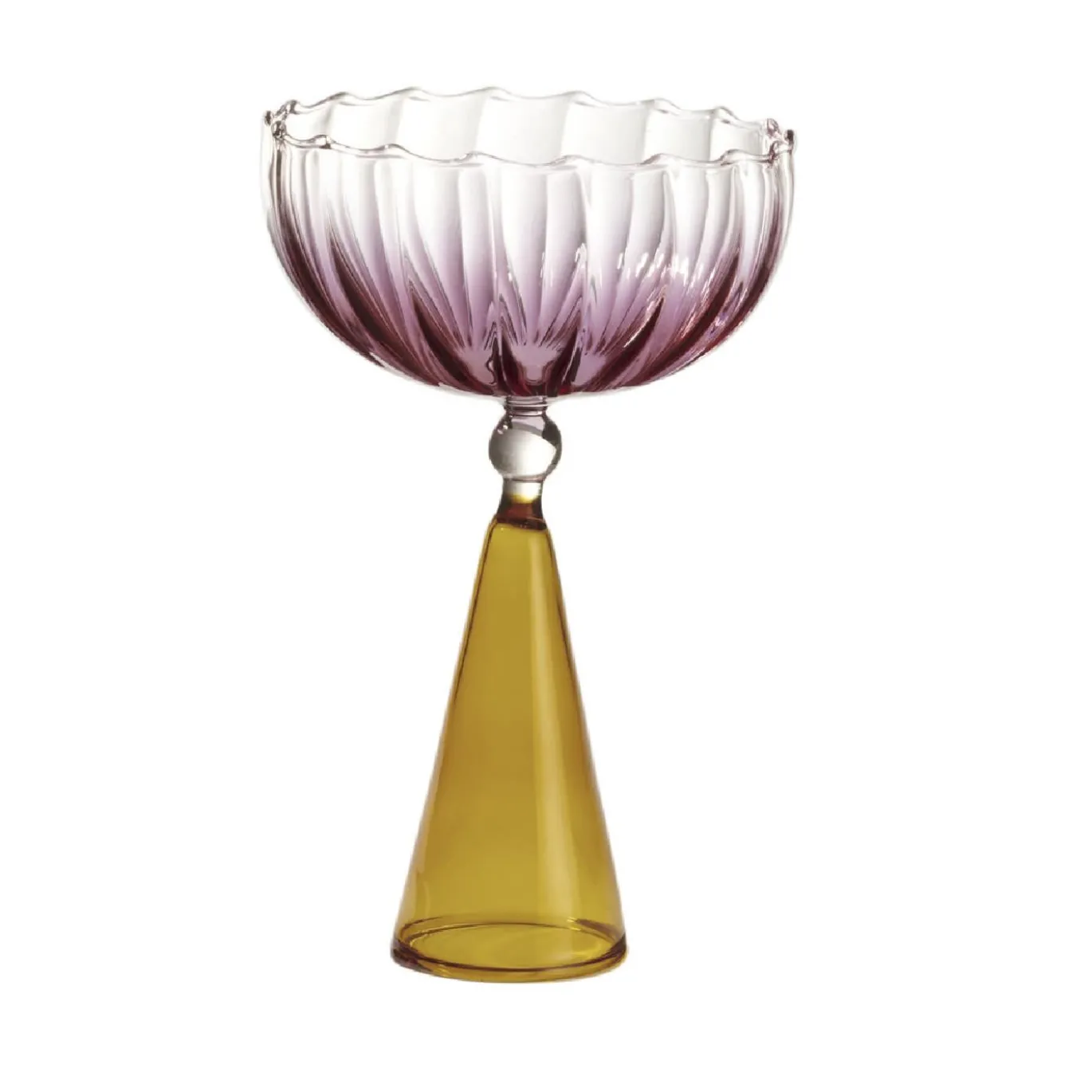 Set di 2 bicchieri da vino rosa Calypso e ambra
