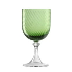 Set di 6 bicchieri da vino Soraya verdi attorcigliati