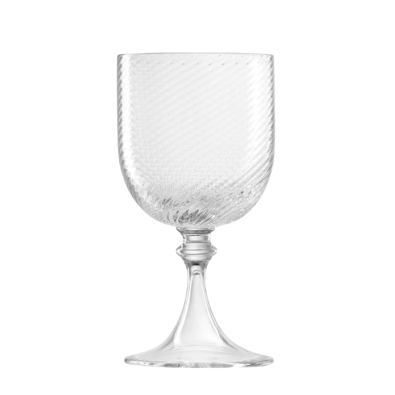 Set di 6 bicchieri da vino trasparenti intrecciati