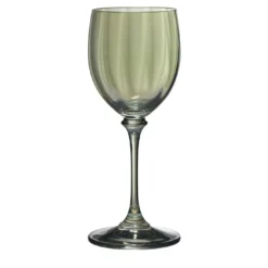 Set di 6 bicchieri da vino verdi decorati a mano Riflesso