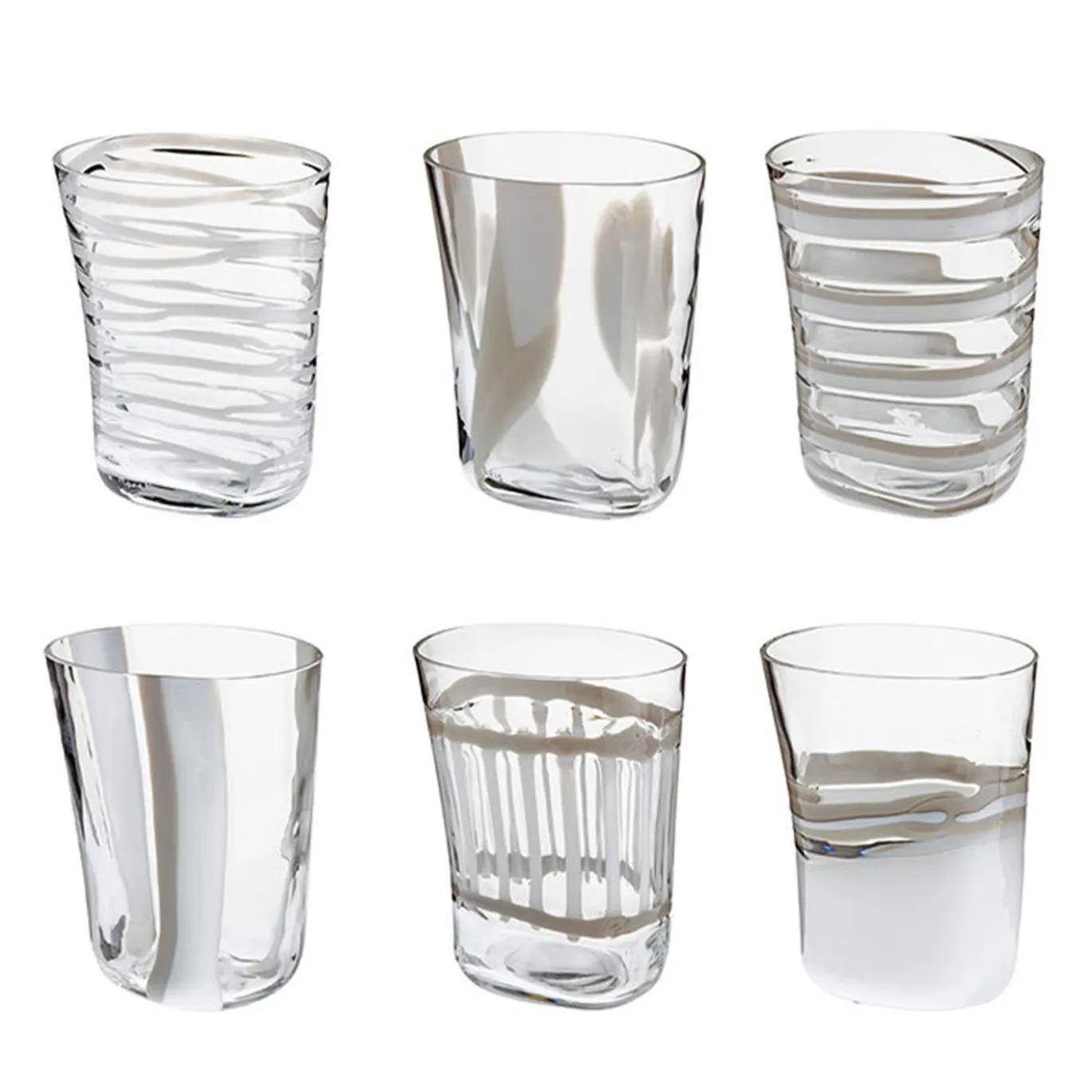 Set di 6 bicchieri di cristallo Bora