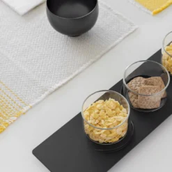 Set di 4 bicchieri Easy 06 con vassoio Linea 73 Black Graphite