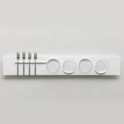 Set di 4 bicchieri Easy 06 con vassoio Linea 73 White Sugar