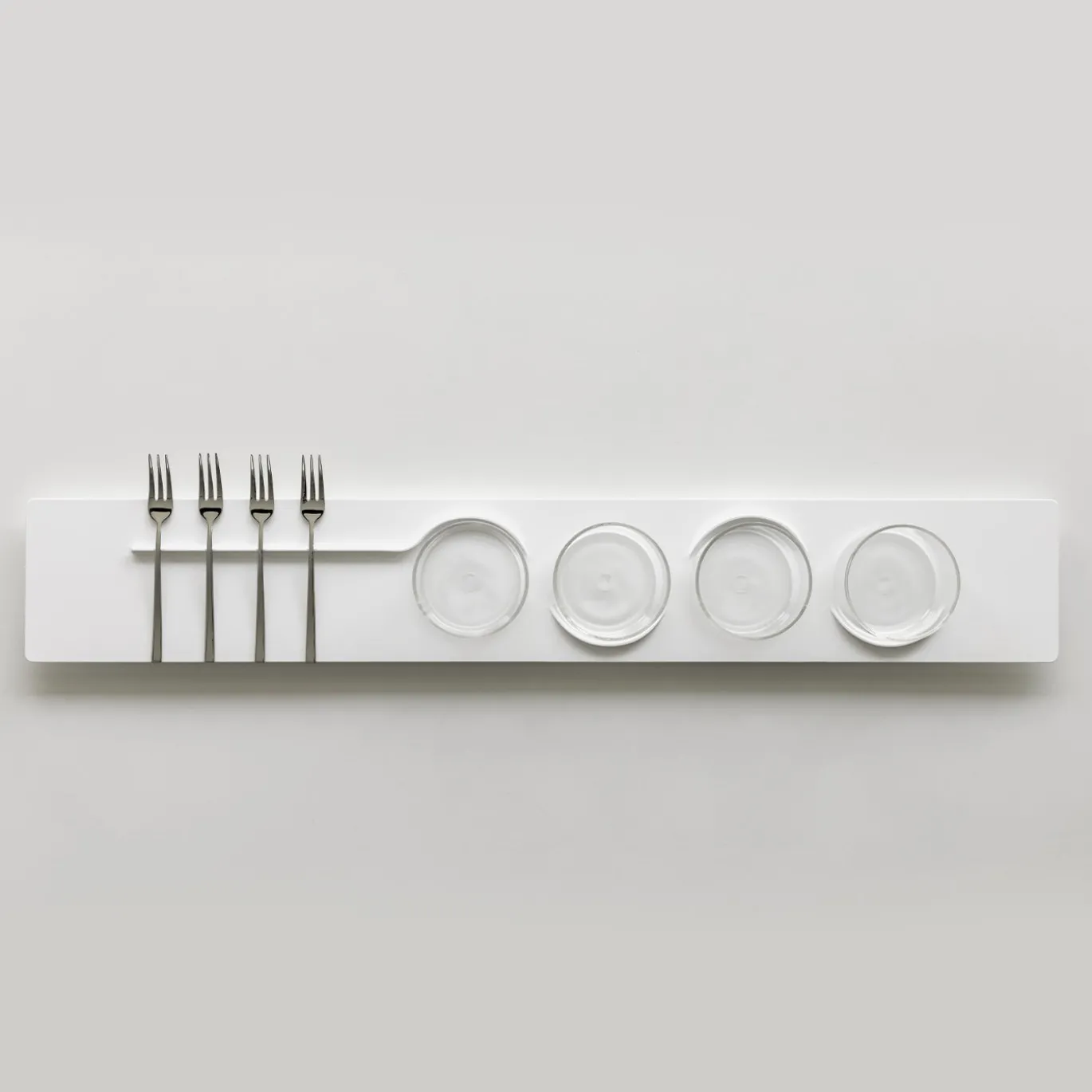 Set di 4 bicchieri Easy 06 con vassoio Linea 73 White Sugar