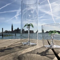 Set di 4 bicchieri e brocca Palma