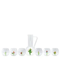 Set di 6 bicchieri e caraffa Flower Power