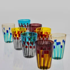 Set di 8 bicchieri Eclectic in vetro della Collezione Aria