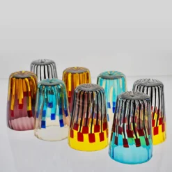 Set di 8 bicchieri Eclectic in vetro della Collezione Aria