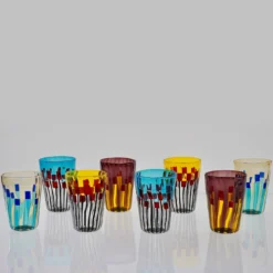 Set di 8 bicchieri Eclectic in vetro della Collezione Aria