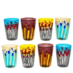 Set di 8 bicchieri Eclectic in vetro della Collezione Aria