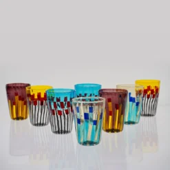 Set di 8 bicchieri Eclectic in vetro della Collezione Aria