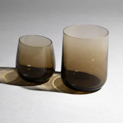Set di 2 bicchieri grandi Stilla Liquida Coffee Brown By Federico Peri
