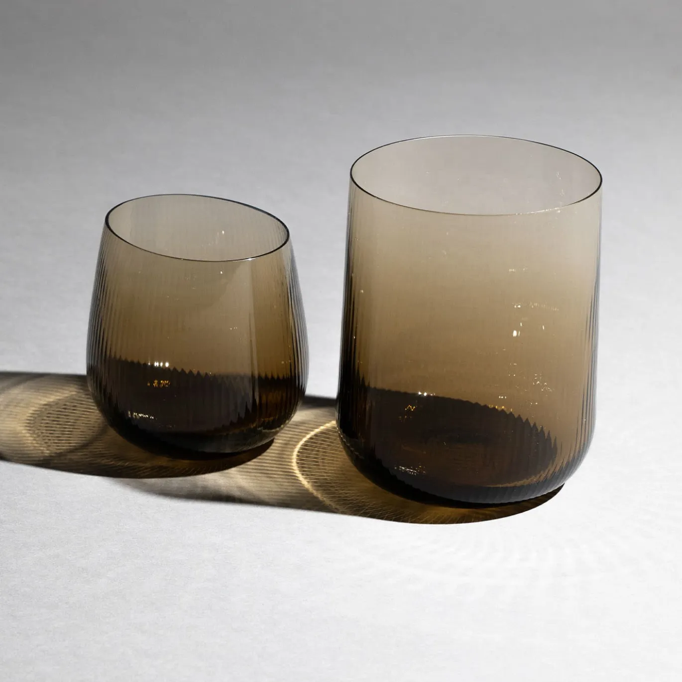 Set di 2 bicchieri grandi Stilla Liquida Coffee Brown By Federico Peri